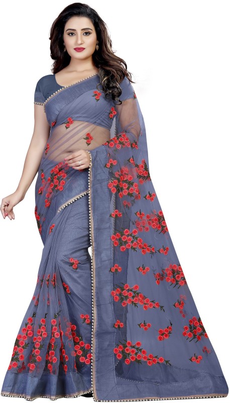 Embroidered Fashion Net Saree Price in India