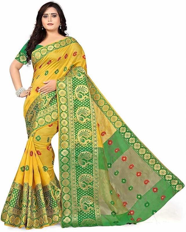 Woven Kanjivaram Cotton Saree Price in India