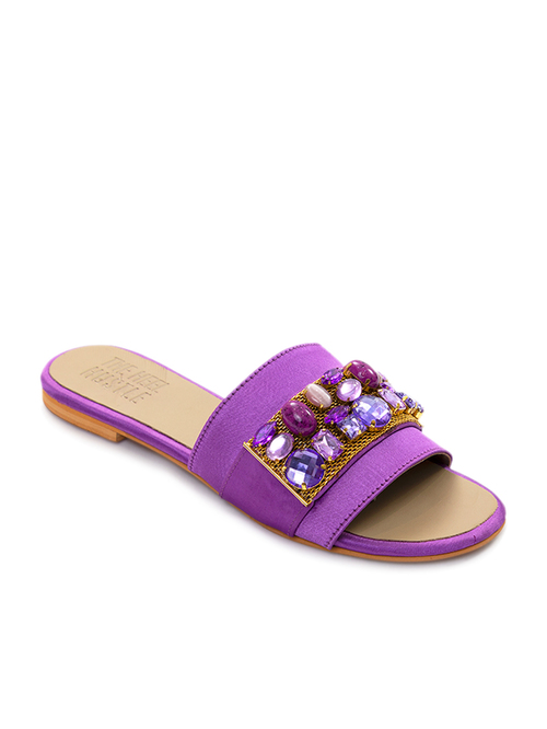 The Heel Hustle Cleo Purple Ethnic Sandals Price in India