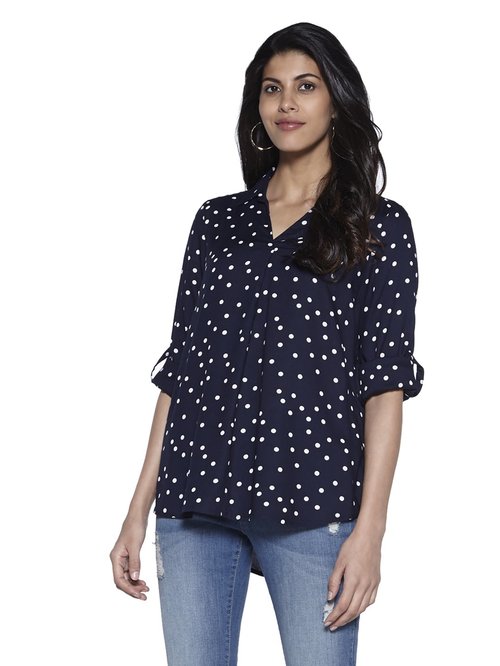 LOV by Westside Navy Polkadot Sandy Shirt Price in India