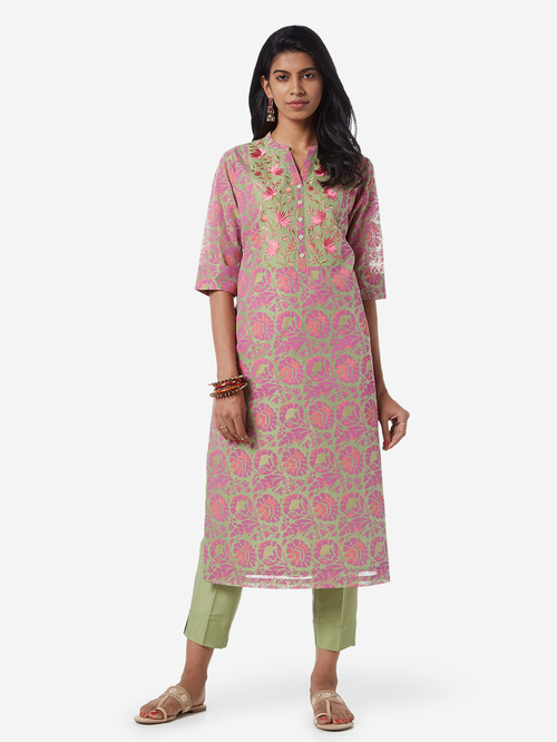 Vark by Westside Light Green Kurta And Ethnic Pants Set Price in India