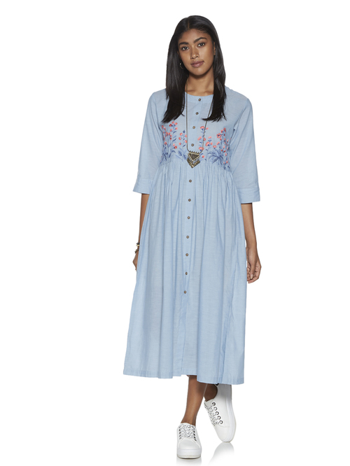 Bombay Paisley by Westside Blue Fit-And-Flare Dress Price in India