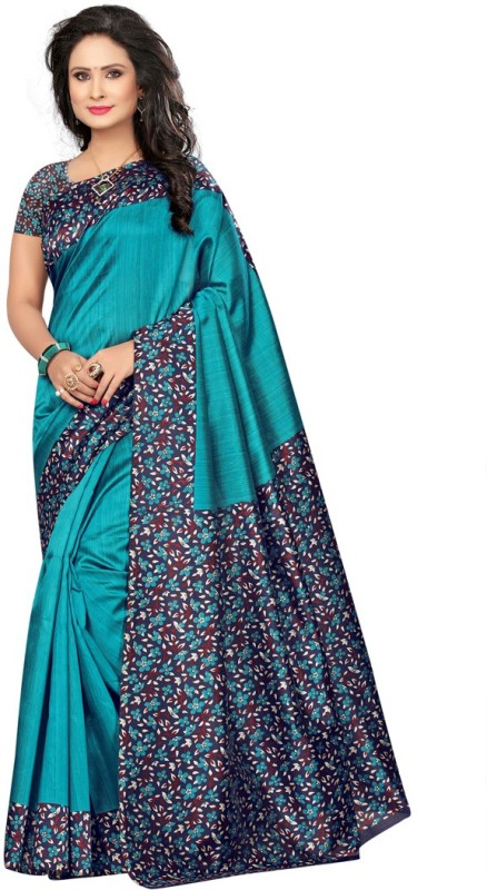 Floral Print Daily Wear Poly Silk Saree Price in India