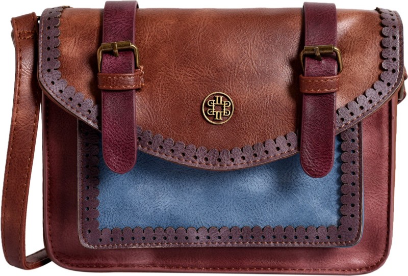 Women Brown, Blue Shoulder Bag Price in India