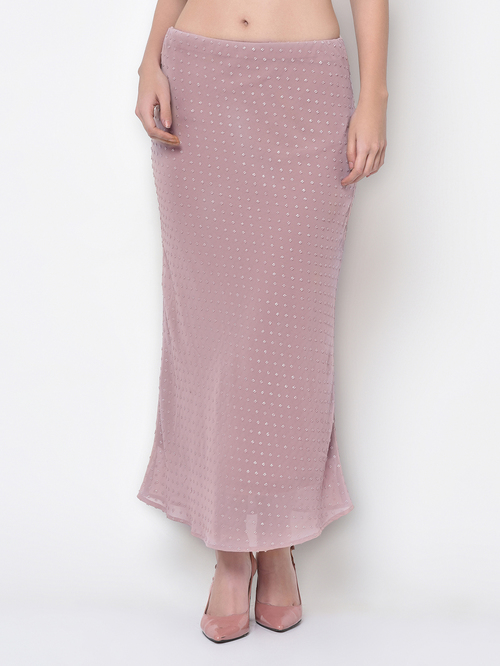 Lela Silver Rose Pink Bias Skirt Price in India