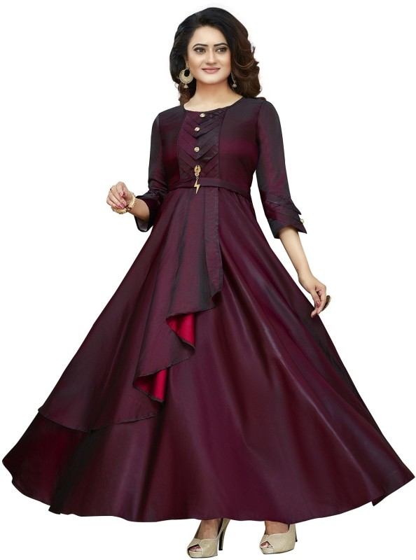 Women A-line Maroon Dress Price in India