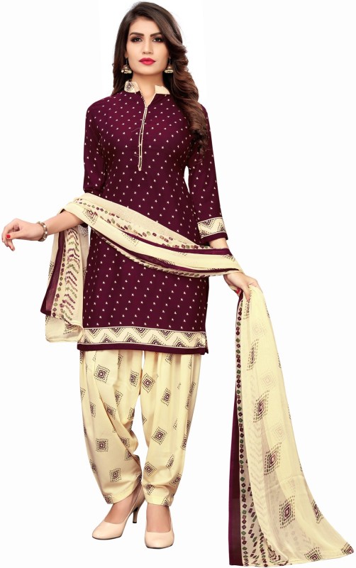 Saara Crepe Geometric Print, Printed Salwar Suit Material Price in India