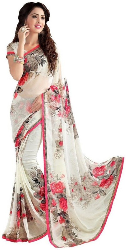 Floral Print Bollywood Georgette Saree Price in India