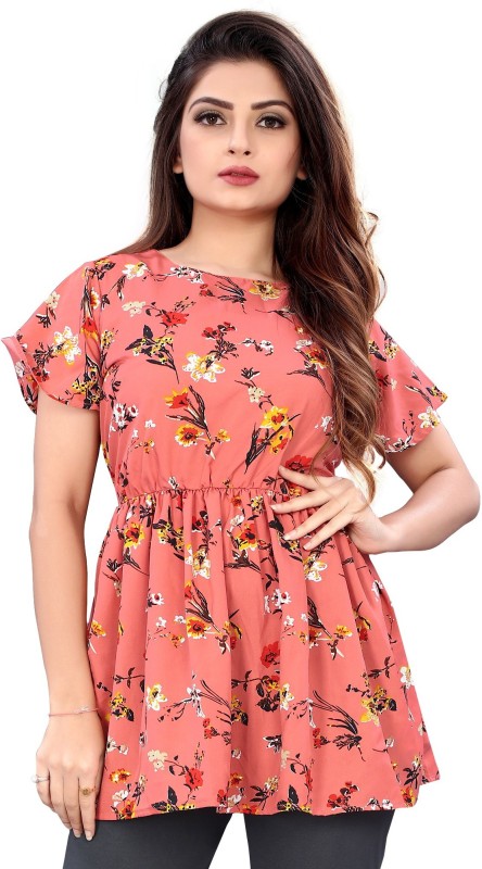 Casual Half Sleeve Floral Print Women Multicolor Top Price in India