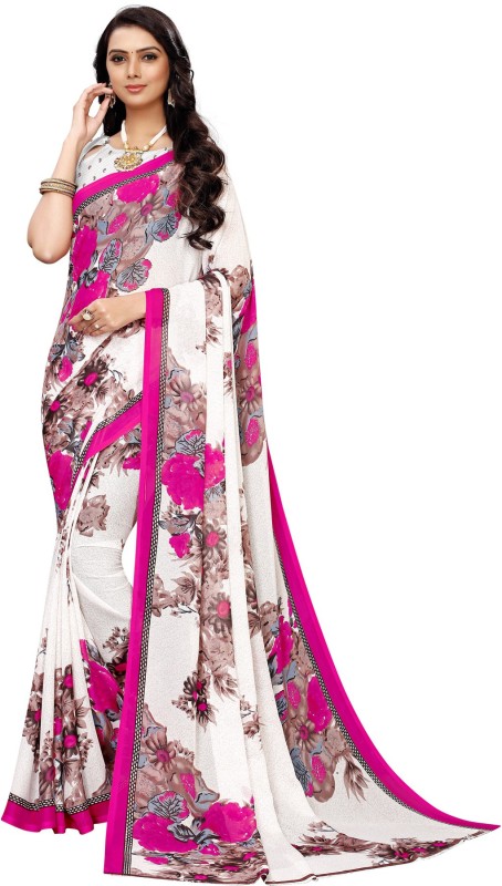 Printed, Floral Print Daily Wear Georgette, Chiffon Saree Price in India