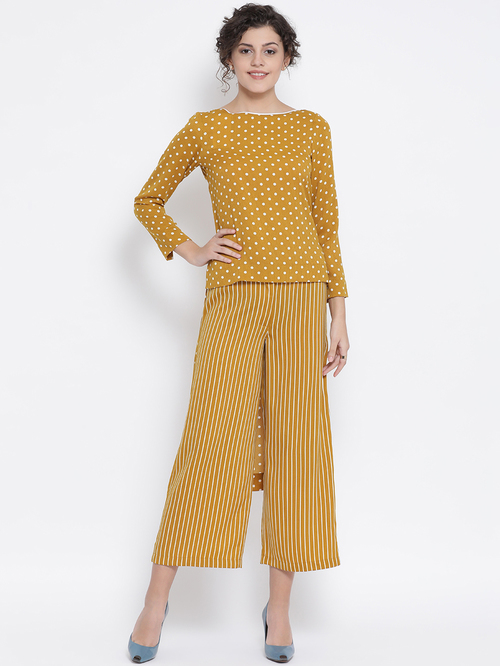 Office & You Yellow & White Polka Dot Tunic Price in India