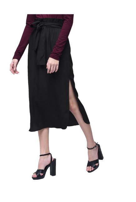 Bohobi Black Midi Skirt Price in India