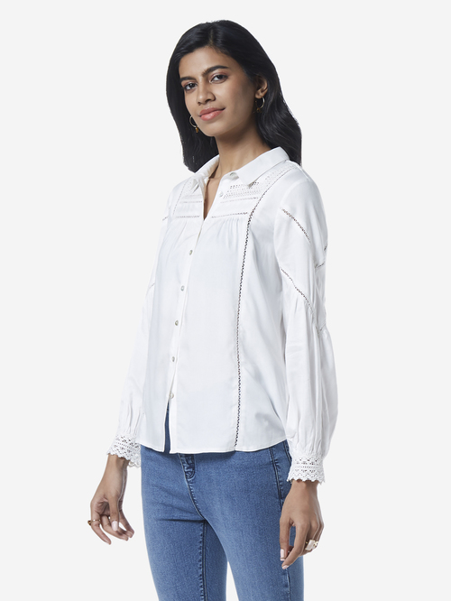 LOV by Westside White Bridget Casual Shirt Price in India