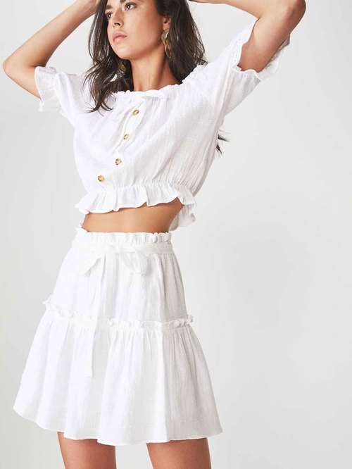 Cotton On White Above Knee Skirt Price in India