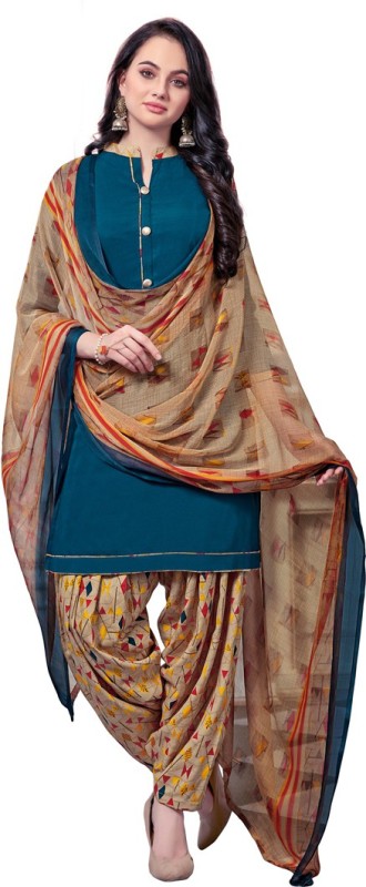 Saara Poly Crepe Printed, Solid Salwar Suit Material Price in India