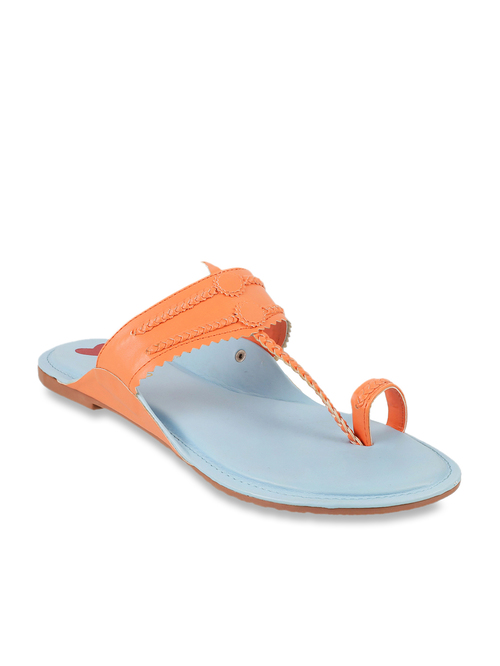 Metro Orange Toe Ring Sandals Price in India