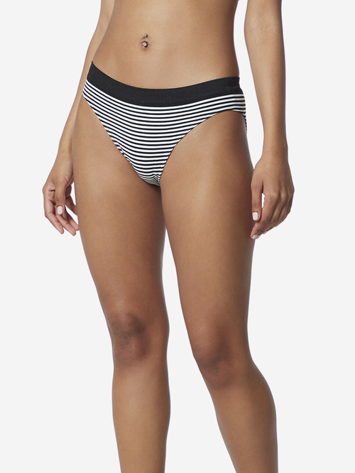 Wunderlove by Westside Black Striped Bikini Briefs Price in India