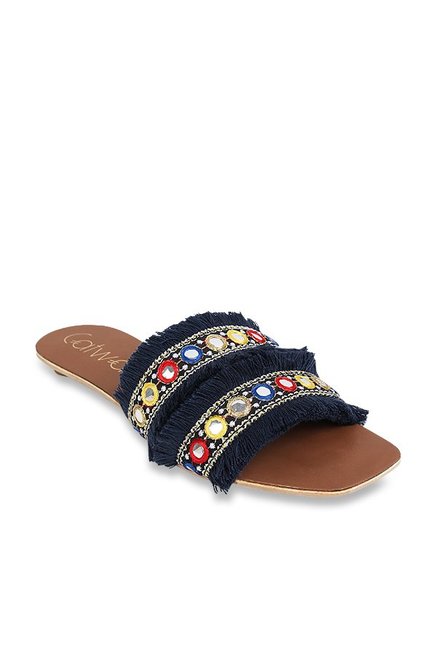 Catwalk Navy Ethnic Sandals Price in India