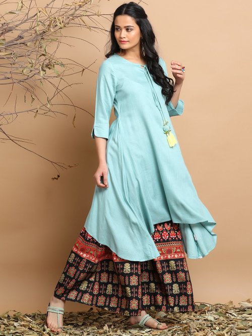 Juniper Mint Green High Low Kurti Price in India