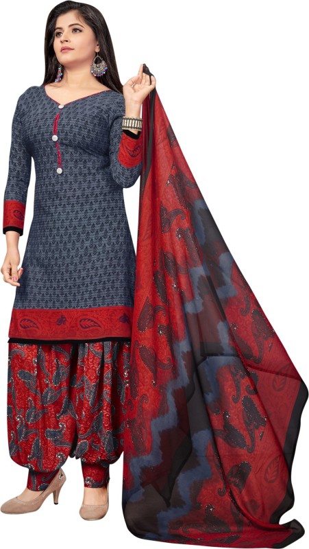 Saara Crepe Printed Salwar Suit Material Price in India