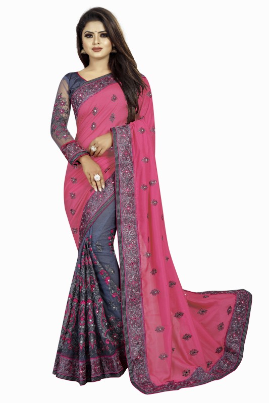 Embroidered Bollywood Georgette, Net Saree Price in India