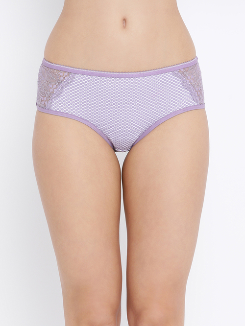 Clovia Purple Lace Hipster Panty Price in India