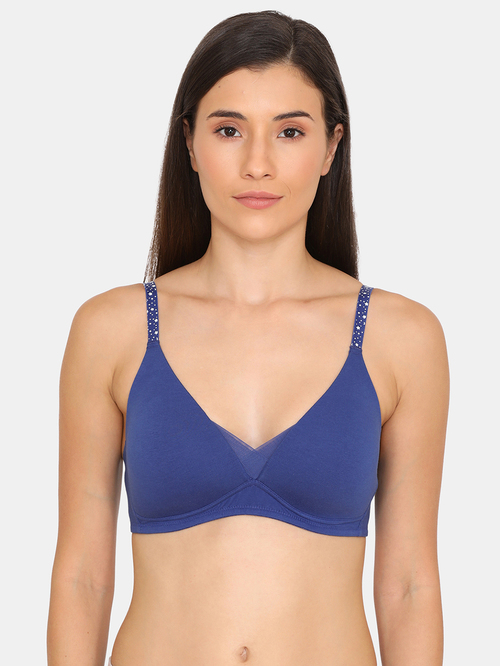 Zivame Blue Non Wired Padded T-Shirt Bra Price in India