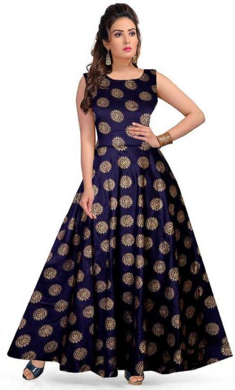 Women Maxi Blue Dress Price in India