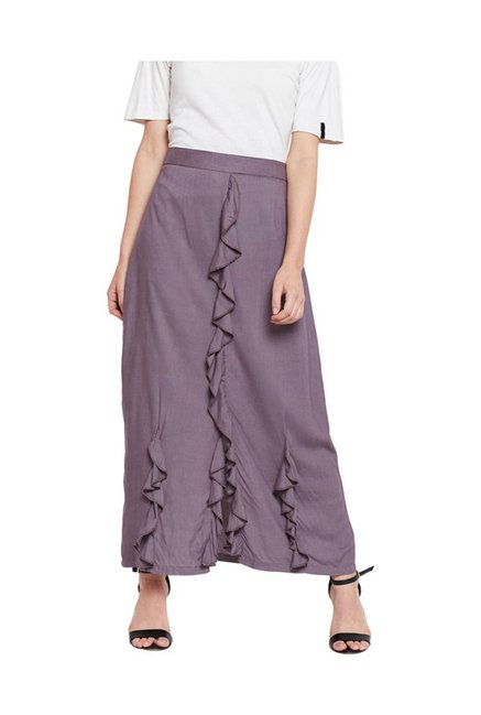 MEEE Grey Textured Maxi Skirt Price in India