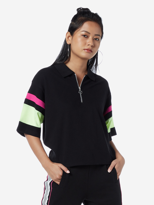 Studiofit by Westside Black Polo T-Shirt Price in India