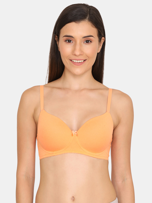 Zivame Peach Non Wired Padded T-Shirt Bra Price in India