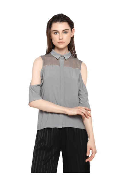 Kazo Grey Semi Fitted Shirt Price in India
