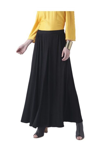 Fusion Beats Black Maxi Skirt Price in India