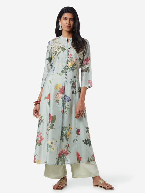 Vark by Westside Multicolour Floral Kurta And Palazzos Set Price in India