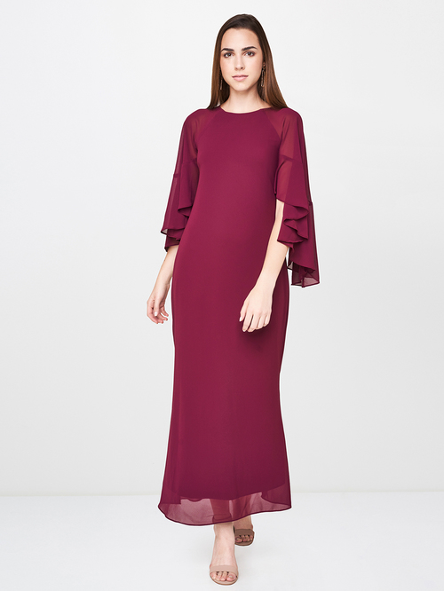 AND Wine Regular Fit Dress Price in India