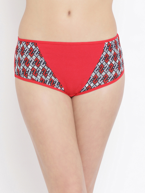 Clovia Red Printed Hipster Panty Price in India