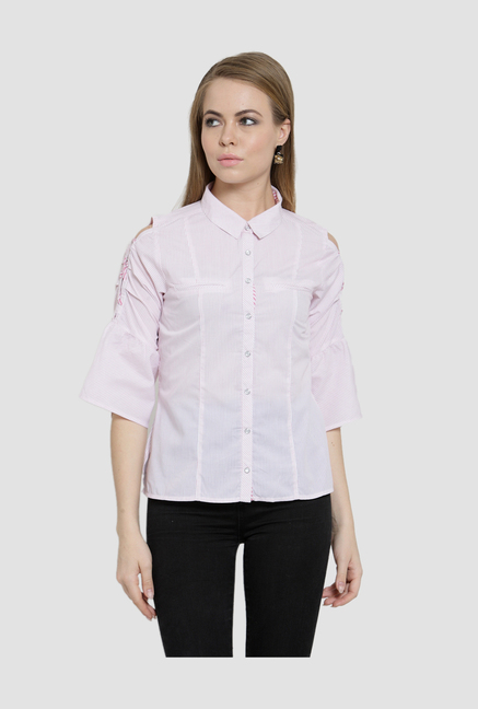 Latin Quarters Red & White Striped Shirt Price in India