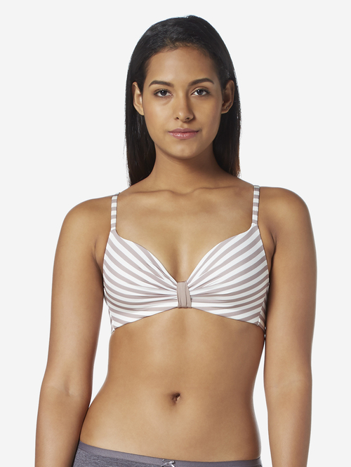 Buy Wunderlove Black Striped Bra from Westside