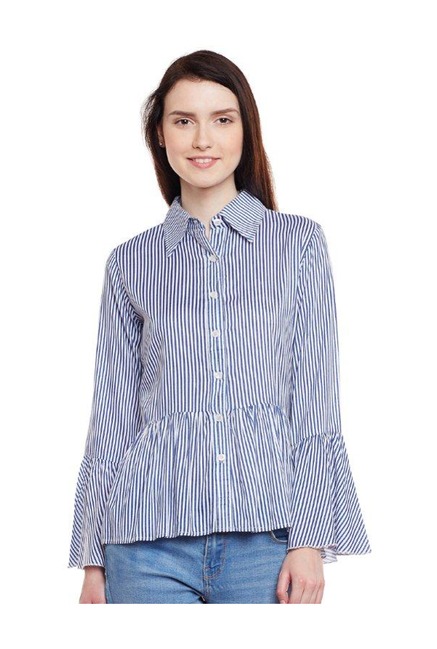 MEEE Navy & White Striped Shirt Price in India