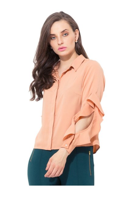 Kazo Peach Regular Fit Shirt Price in India