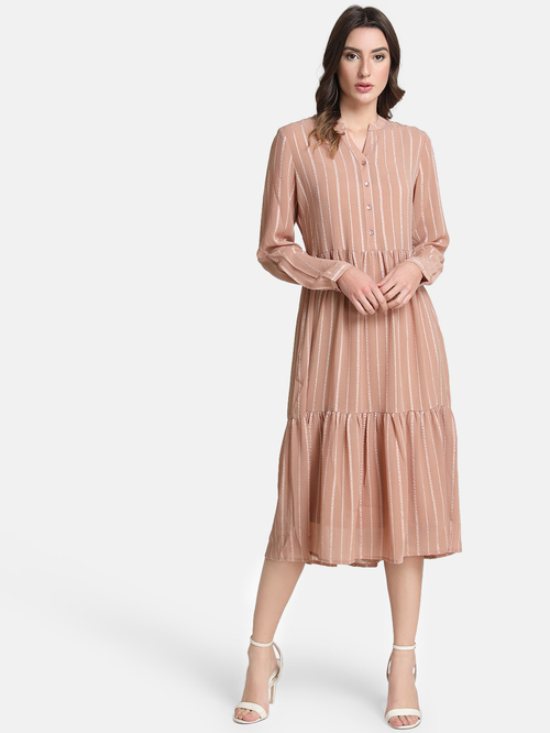 Kazo Misty Rose Striped Dress Price in India