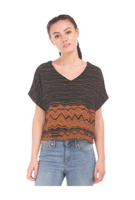 Cherokee By Unlimited  Black Striped Top Price in India