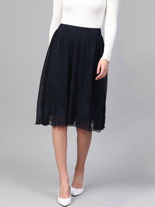 Runwayin Blue Textured Skirt Price in India