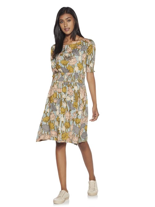 Bombay Paisley by Westside Multicolour Fit-And-Flare Dress Price in India