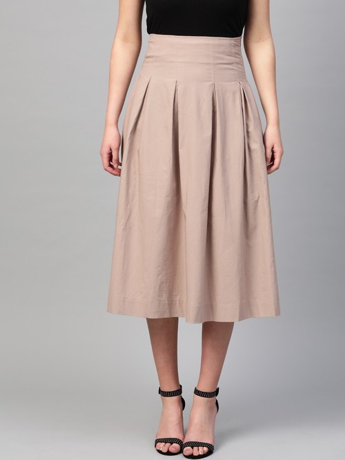 Runwayin Beige A Line Fit Skirt Price in India