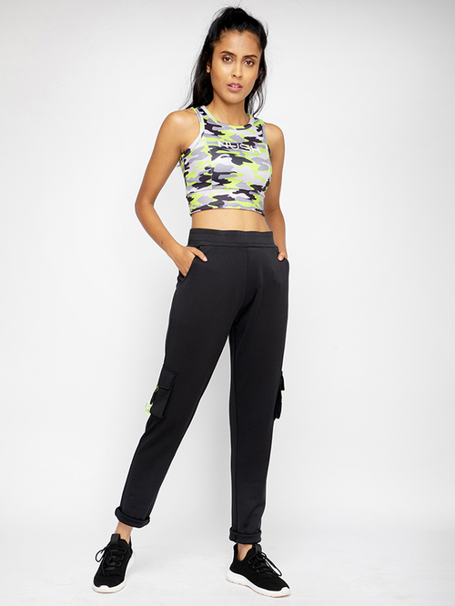 NUSH Green Printed Sports Bra Price in India