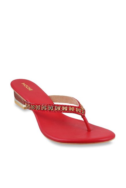 Mochi Maroon Thong Sandals Price in India