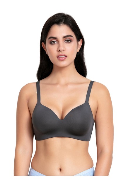 Zivame Grey Under Wired Padded T-Shirt Bra Price in India