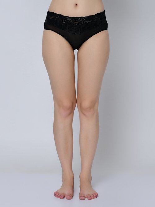 Da Intimo Black Embellished Hipster Panty Price in India