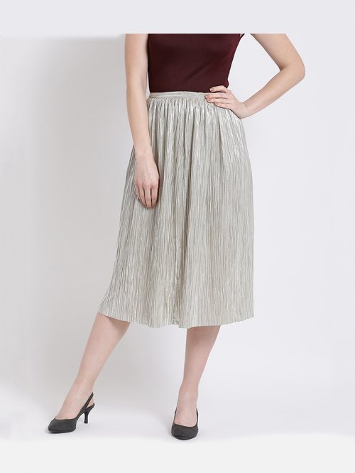 Kazo Silver Midi Skirt Price in India